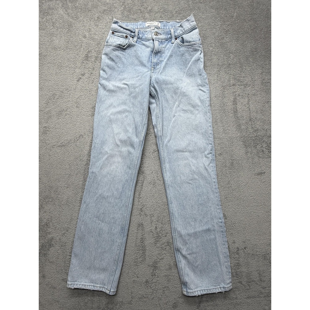 Abercrombie & Fitch Jeans Womens 25 90s Straight Low Rise Curve‎ Love Light Wash